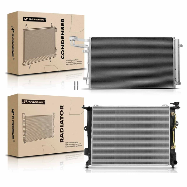 Radiator & AC Condenser Cooling Kit for Hyundai Genesis 2012-2014 V6 3.8L