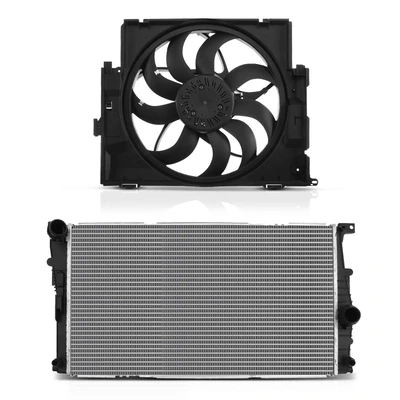 2 Pcs Radiator & Cooling Fan Assembly Kit