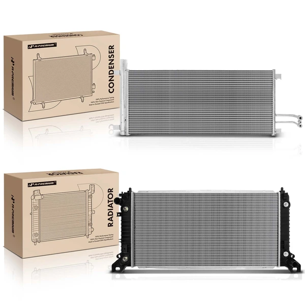 Radiator & AC Condenser Cooling Kit for Chevy Silverado 1500 GMC Sierra 1500 2014-2018