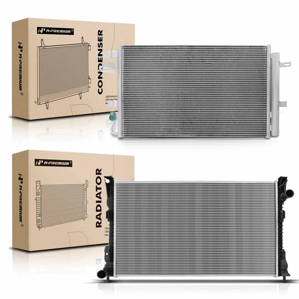 Radiator & AC Condenser Cooling Kit for Ford Police Interceptor Sedan 13-19 Taurus 13-14