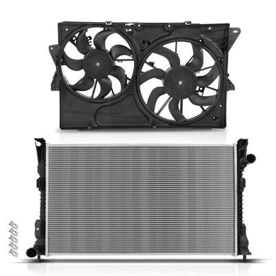 2 Pcs Radiator & Cooling Fan Assembly Kit