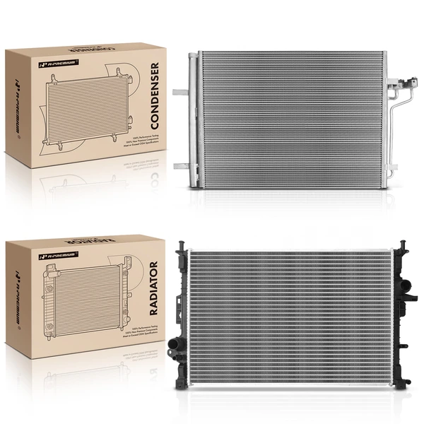 Radiator & AC Condenser Cooling Kit for Ford Transit Connect 2014-2018 1.6L 2.5L