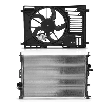 2 Pcs Radiator & Cooling Fan Assembly Kit