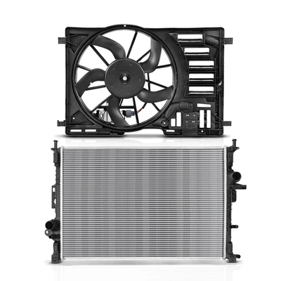 2 Pcs Radiator & Cooling Fan Assembly Kit