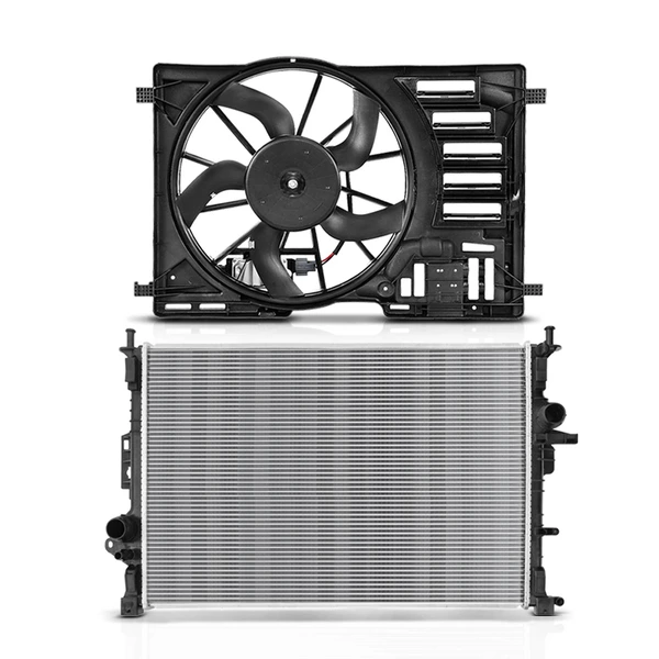 2 Pcs Radiator & Cooling Fan Assembly Kit for Ford Escape 2013-2016 L4 2.0L