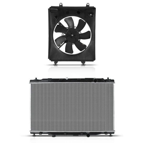 2 Pcs Radiator & Cooling Fan Assembly Kit for Honda CR-V 2012-2014 L4 2.4L SUV