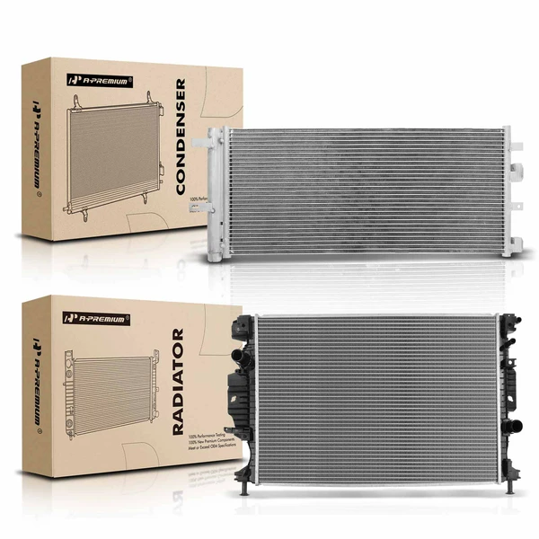 Radiator & AC Condenser Cooling Kit for Ford Fusion 13-19 Lincoln MKZ 13-18