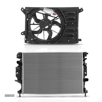 2 Pcs Radiator & Cooling Fan Assembly Kit