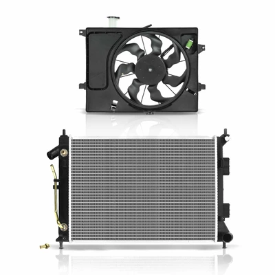 2 Pcs Radiator & Cooling Fan Assembly Kit