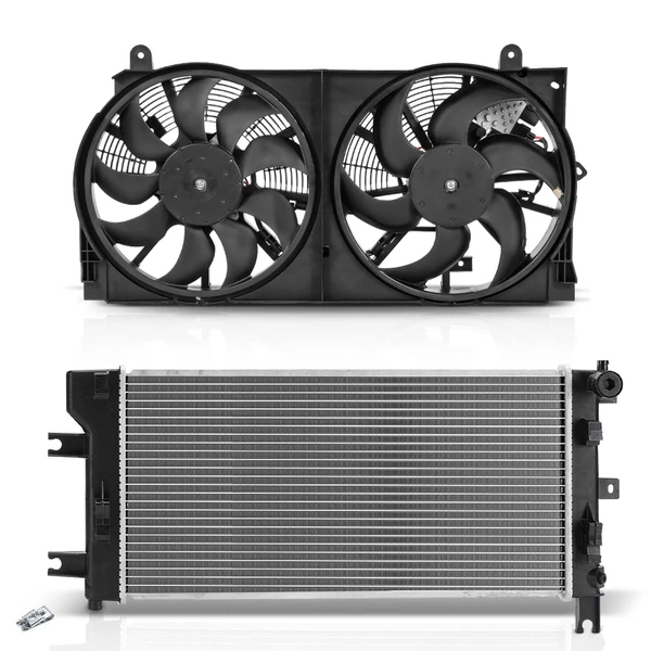 2 Pcs Radiator & Cooling Fan Assembly Kit for Nissan LEAF 2013-2017 BATTERY EV