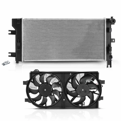 2 Pcs Radiator & Cooling Fan Assembly Kit