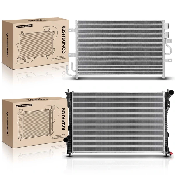 Radiator & AC Condenser Cooling Kit for Ford Flex 2013-2014 Lincoln MKT 2013-2019