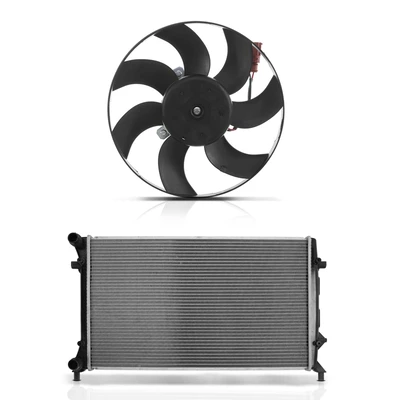 2 Pcs Radiator & Cooling Fan Assembly Kit