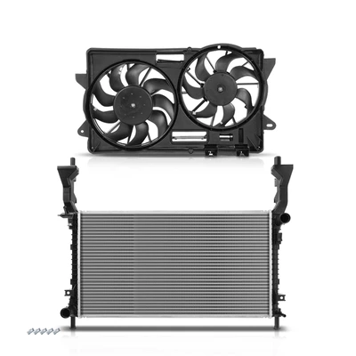 2 Pcs Radiator & Cooling Fan Assembly Kit