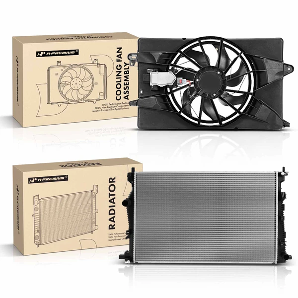 2 Pcs Radiator & Cooling Fan Assembly Kit for Jeep Cherokee 2014-2018 Chrysler 200