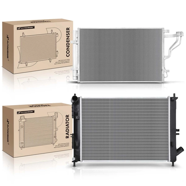 Radiator & AC Condenser Cooling Kit for Hyundai Elantra 2014-2016 Kia Forte Forte5