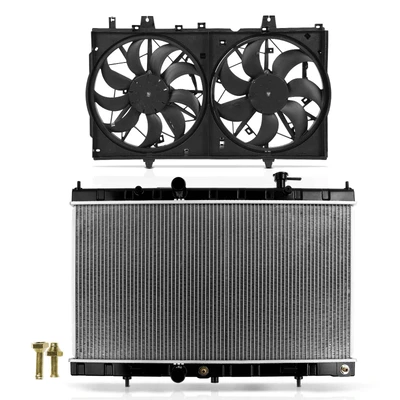 2 Pcs Radiator & Cooling Fan Assembly Kit