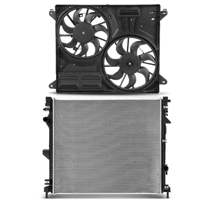 2 Pcs Radiator & Cooling Fan Assembly Kit