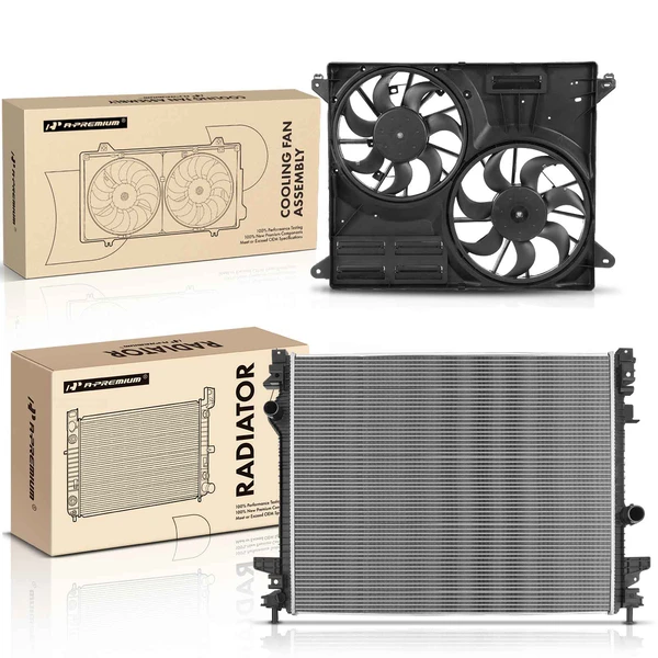 2 Pcs Radiator & Cooling Fan Assembly Kit for Ford Edge Lincoln MKX Nautilus