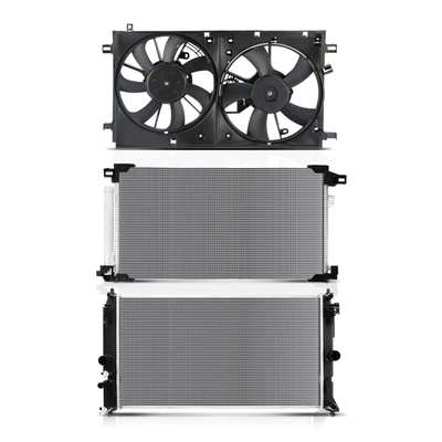 3 Pcs Radiator & AC Condenser & Cooling Fan Kit