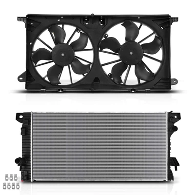 2 Pcs Radiator & Cooling Fan Assembly Kit
