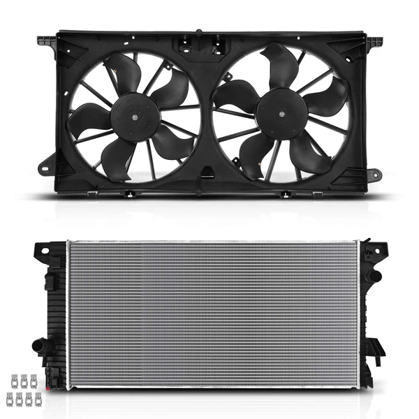 2 Pcs Radiator & Cooling Fan Assembly Kit for 2015-2020 Ford F-150