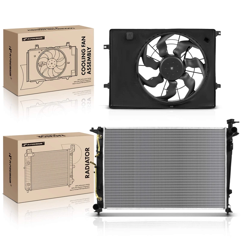 2 Pcs Radiator & Cooling Fan Assembly Kit for Kia Sorento 2016-2018