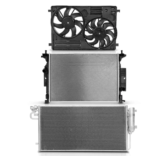 3 Pcs Radiator & AC Condenser & Cooling Fan Kit for 2017-2019 Ford Escape