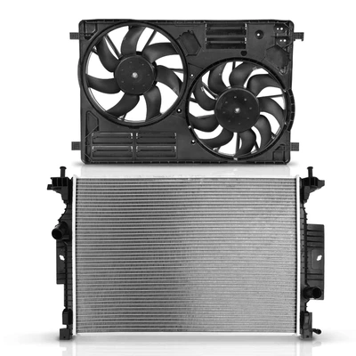 2 Pcs Radiator & Cooling Fan Assembly Kit