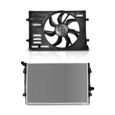 2 Pcs Radiator & Cooling Fan Assembly Kit