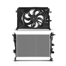2 Pcs Radiator & Cooling Fan Assembly Kit