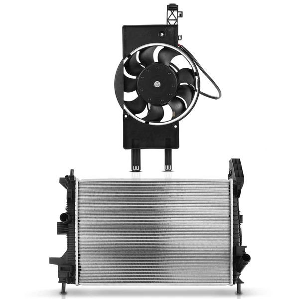 2 Pcs Radiator & Cooling Fan Assembly Kit for Ford Focus 2015-2018 Manual