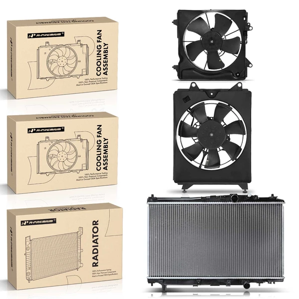 3 Pcs Radiator & Cooling Fan Assembly Kit for Honda HR-V 1.8L 2016-2020