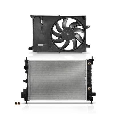 2 Pcs Radiator & Cooling Fan Assembly Kit