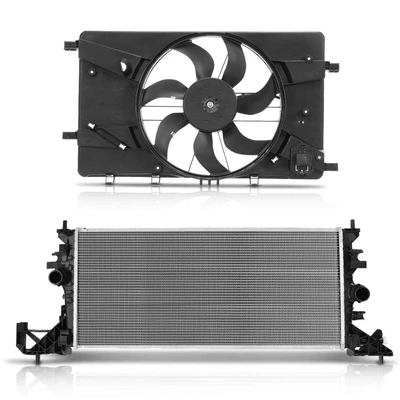 2 Pcs Radiator & Cooling Fan Assembly Kit