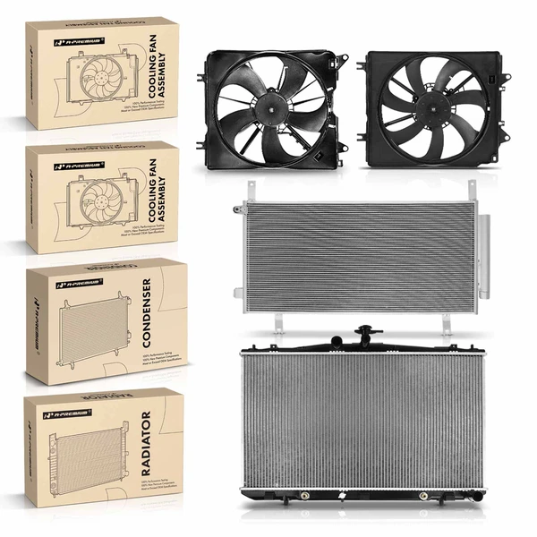 4 Pcs Radiator & AC Condenser & Cooling Fan Kit for Honda CR-V 2017-2022 L4 1.5L
