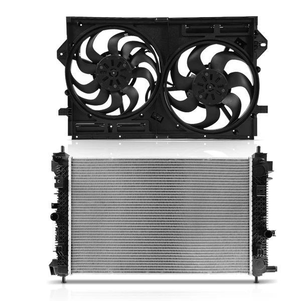 2 Pcs Radiator & Cooling Fan Assembly Kit for 2016-2020 Buick Envision