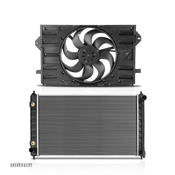 2 Pcs Radiator & Cooling Fan Assembly Kit for Buick Envision 2017-2020 L4 2.5L