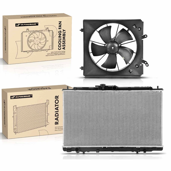 2 Pcs Radiator & Cooling Fan Assembly Kit for Acura CL 2001-2003 TL 2002-2003