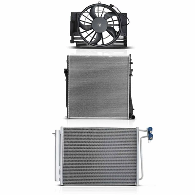 3 Pcs Radiator & AC Condenser & Cooling Fan Kit