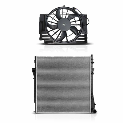 2 Pcs Radiator & Cooling Fan Assembly Kit