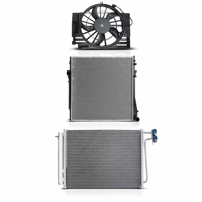 3 Pcs Radiator & AC Condenser & Cooling Fan Kit