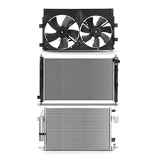 3 Pcs Radiator & AC Condenser & Cooling Fan Kit for 2010-2013 Mitsubishi Outlander