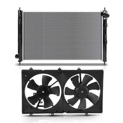 2 Pcs Radiator & Cooling Fan Assembly Kit