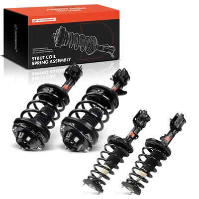 4 Pcs Front & Rear Complete Strut & Coil Spring Assembly Shock
