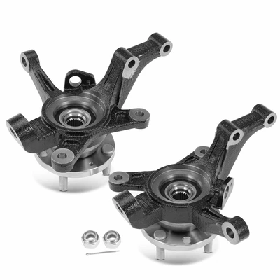 2 Pcs Front Steering Knuckle & Wheel Hub Bearing Assembly