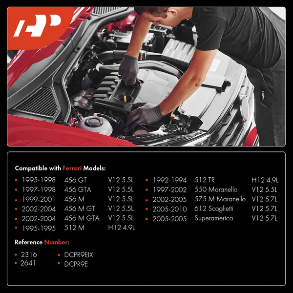 12 Pcs Iridium & Platinum Spark Plugs for Ferrari 456 GT 456 GTA 456 M 512 M 512 TR