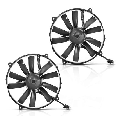 2 Pcs Engine Radiator Cooling Fan Assembly
