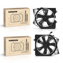 2 Pcs Left & Right Radiator & AC Condenser Cooling Fan Assembly for Honda Accord Acura TLX