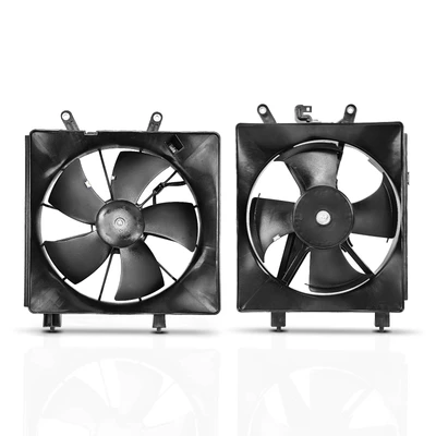 2 Pcs Left & Right AC Condenser Cooling Fan Assembly